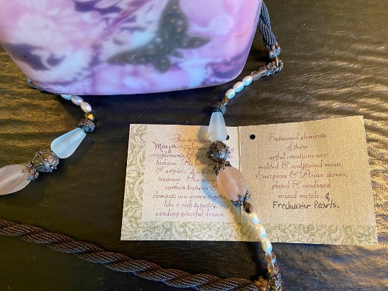Maya Sculpted Resin Purse with Fresh Water Pearls, an Evening Bag & Small Day Bag