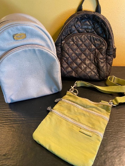 Michael Kors Leather Backpack Purse, Reaction Quilted Backpack Purse and Baggallini Bag