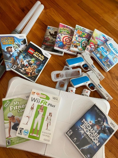 Wii Gaming System Accessories - Fit Board, Fitness Coach, Star Wars, Light Saber & More