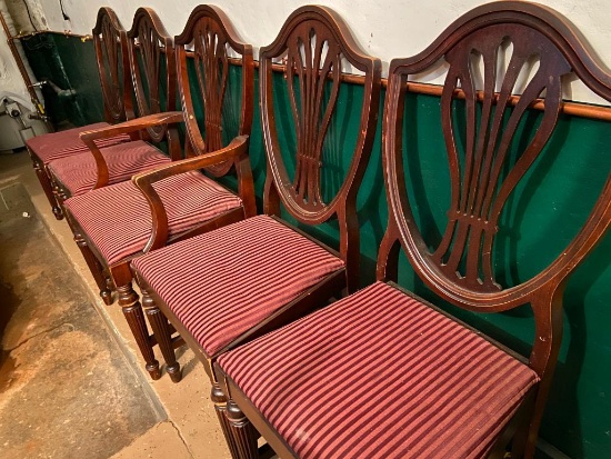 Duncan Phyfe Style Upholstered Dining Room Chairs