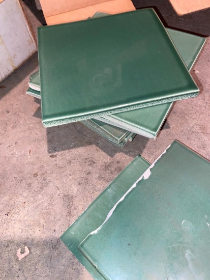 Green and White Tiles
