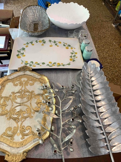 Various Serving Trays, Salt & Pepper Shaker & Shot Glasses