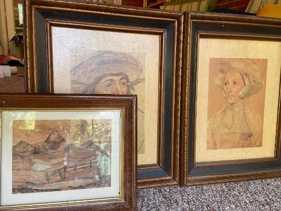 2 Prints from Renaissance Painter Lucas Cranach the Elder and Australian Bark Painting