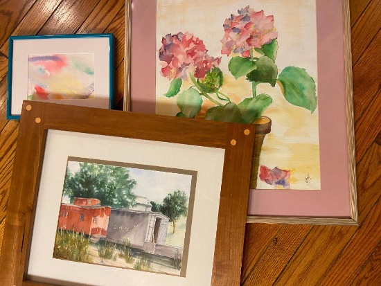 Watercolor Paintings and Frame by Local Woodworkers Maxxwell & Ivy's