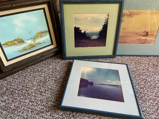 Signed oil painting by Catherine Parker Melton, C. Melton and Framed Photographs