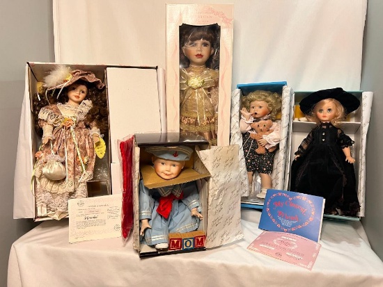 Collectible Porcelain Dolls in Boxes - See Pictures for More Information