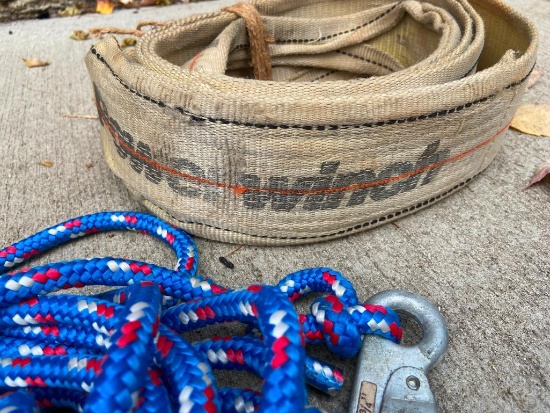 Power Winch Strap and Rope with Hook