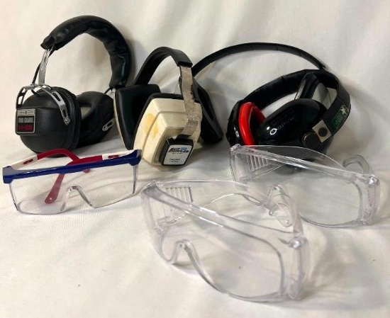 4 Shooting Hearing Protector Headphones & 3 Pairs of Safety Sports Glasses