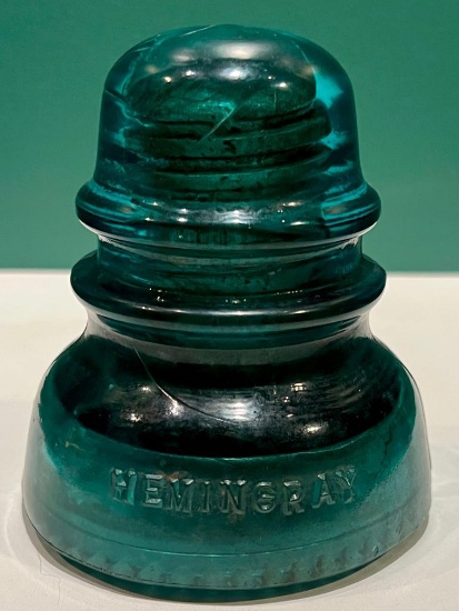 Vintage Hemmingway No. 40 Aqua Glass Insulator