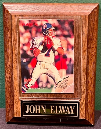 John Elway Plaque with Original Fleer - 1996