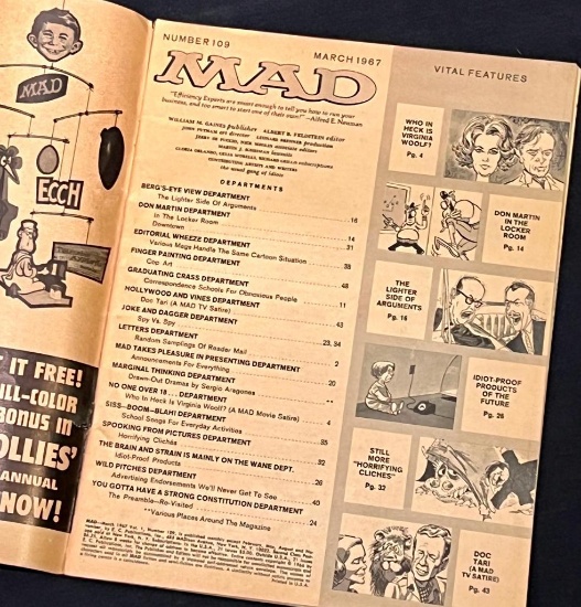 Mad Magazine No. 109 - March 1967 - Good Condition