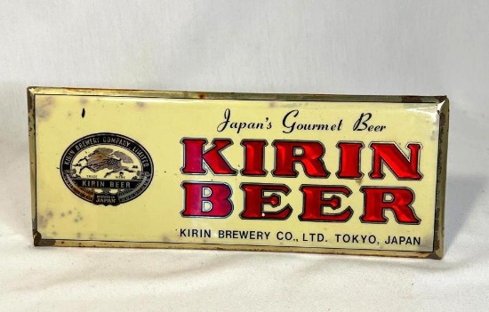 Vintage Metal Kirin Beer Sign from Japan