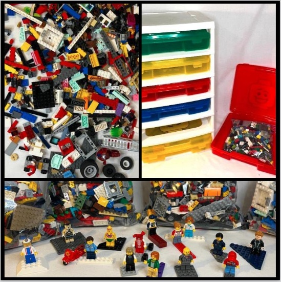 Lego Iris Building Block Storage Tower, 6 Containers & Over 8 POUNDS of Legos!
