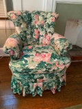 Floral Upholstered Sitting Chair