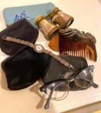 Vintage Mother of Pearl Opera Glasses, Marcasite Watch and other Accessories