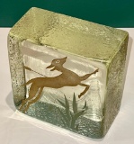 Mid Century Modern Seasonal Deer Holiday Glass Decor