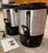 2 GE 40-Cup Coffee Urns and 3 Thermal Carafes