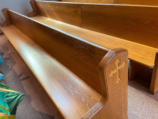 2 Small Solid Wood Pews
