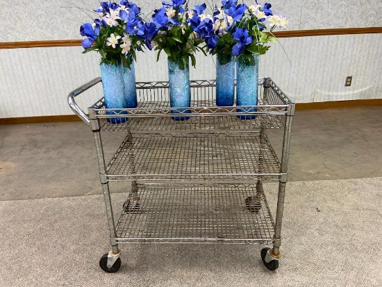 Mobile Cart with Center Piece Flower Bouquets