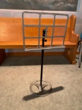 Unusual Silver and Black Metal Music Stand