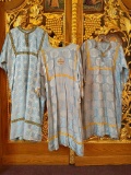 3 Light Blue and Gold Vestments