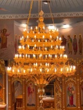 5 Tiered Grand Gilded Chandelier with Icons and Angels - SEE PICTURES!