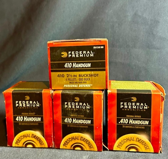 4 X Boxes of Federal Premium 410 Bullets