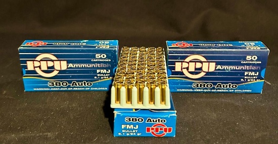 4 X Boxes of 380 Auto FMJ 94 Grain Bullets