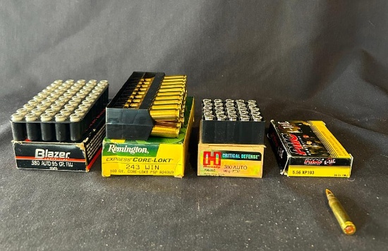 4 Boxes of Bullets - 2 X 380 Automatic, Remington 243 & 5.56 Nato...- See Pictures for information
