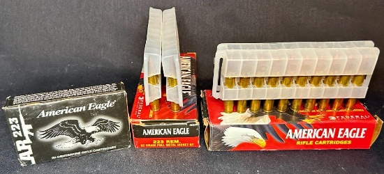 3 X Boxes of American Eagle 223 Remington FMJ Centerfire Rifle Cartridges