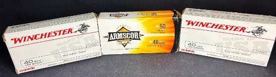3 X Boxes of Armscor...and Winchester 40 S&W FMJ Cartridges
