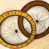 2 X Antique Two Sided Bicycle Style Colorful Carnival Gaming Wheel