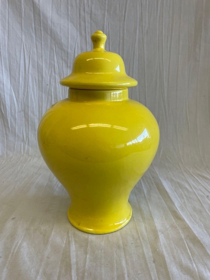 Yellow Ceramic Urn