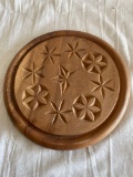 Vintage Carved Wood Plate