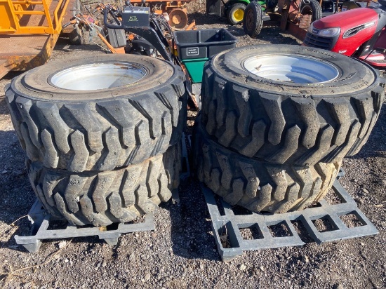Set of (4) Wide Wall Blackstone OTR 15-19.5 Telehandler Wheels