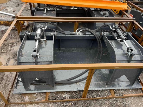 New Wolverine Co 72in Hydraulic Skidloader Sold Bottom Grapple Bucket