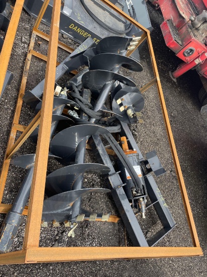 New Wolverine Hydraulic Skidloader Auger Attachment w/ Bits