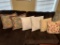 4 Sets of Floral and Quilted Throw Pillows