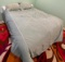 Queen Size Rarely Used Mattress with Frame, Box Spring, Corduroy...Comforter, Shams &...Bedskirt