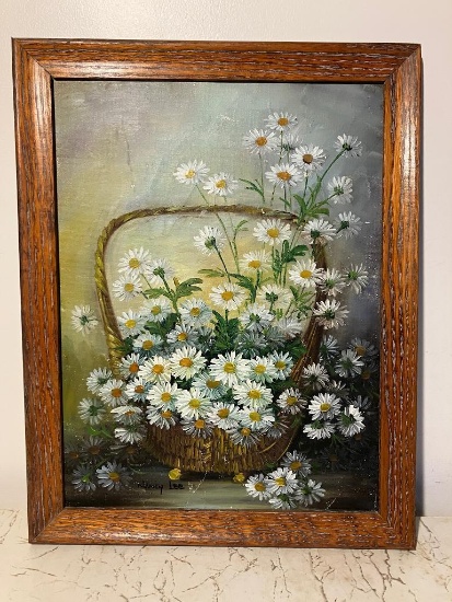 Basket of Daisies Painting by Nancy Lee