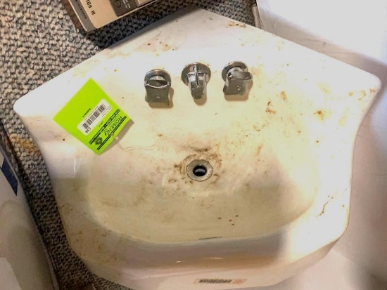 Vintage White Vitreous China Corner Sink and More!