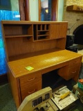 Wooden Desk with Hutch