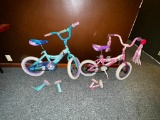 2 Children's Toddler Bicycles with Training Wheels