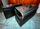 Dual Locking Black Leather Briefcase and Vintage Pilot Case from...Heritage Industries