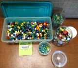 Lot of Various Sized and Colored Marbles