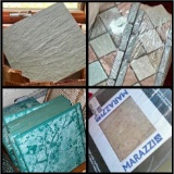 Huge Lot of Marazzi...Porcelain, Iris Ceramic & Slate Tiles with...Mosaic Border Accent Tiles...- SE