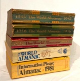 Historical World Almanacs and Book of Facts for 1936, 1943, 1945, 1981 &...1987