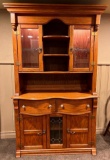 Timeless Oak Buffet with...Leased Glass Accent & Lighted China Cabinet Hutch from Pulanski Furniture