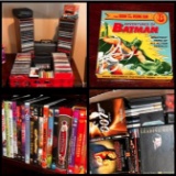Vintage Batman 8mm Film, Cassettes CDs, DVDs & Sony DVD / CD Player in a Coca Cola Crate- See Pics!
