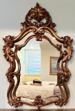 Carved Louis 15th Style Gilted Wood Mirror with Beautiful Aged Patina
